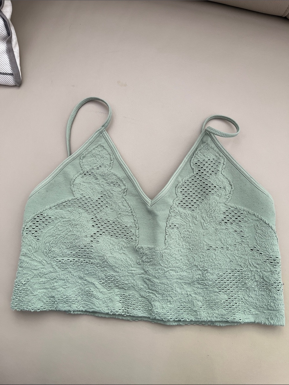 Nikibiki Seamless Woven Bralette in Sage Green OS